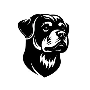 罗威纳犬头像标志设计