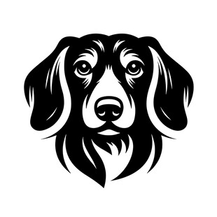 黑白风格腊肠犬头像