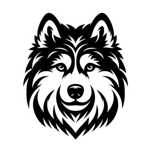 黑白狼头图案