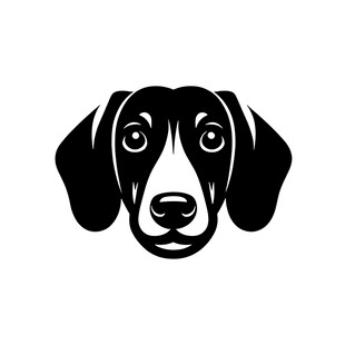 简约黑白狗头像图标