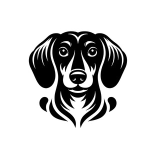 简约黑白腊肠犬头像