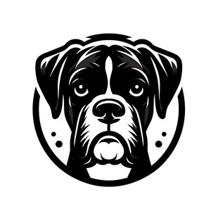 拳击犬头像标志