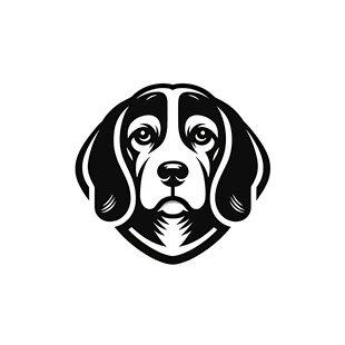 黑白猎犬头像标志