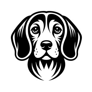 简约黑白猎犬头像图案