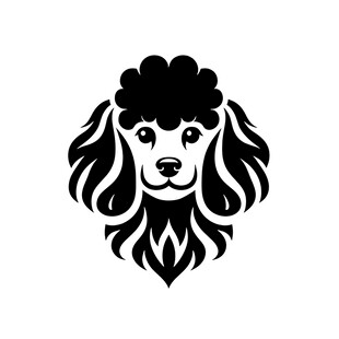 贵宾犬黑白简约头像