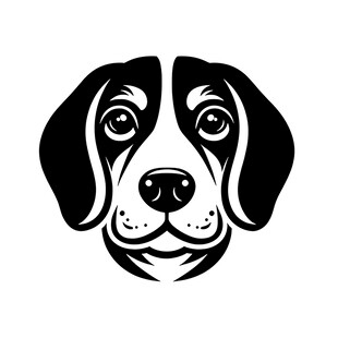 简约黑白比格犬头像