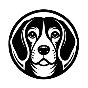 简约风猎犬头像图案