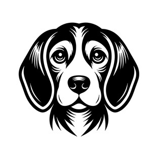 简约风猎犬头像图案