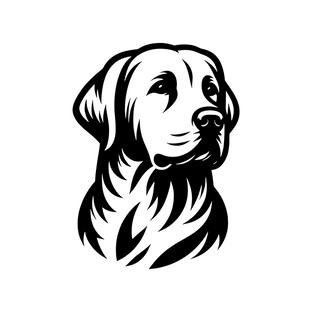 拉布拉多犬黑白简约头像