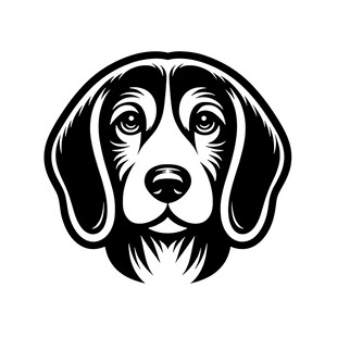 简约黑白猎犬头像图案