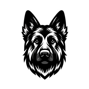 德国牧羊犬头像设计