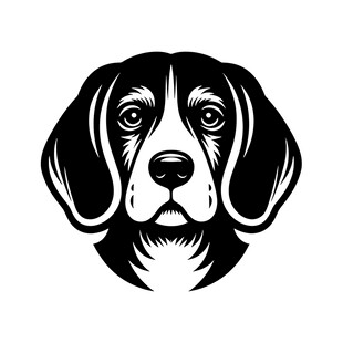简约风猎犬头像图案