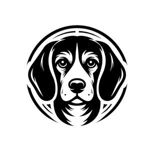 简约猎犬头像标志