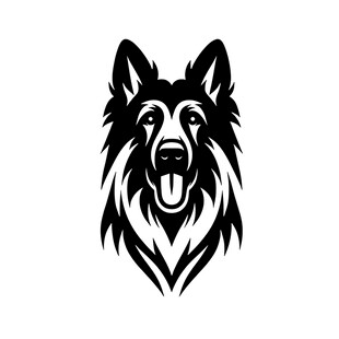 苏格兰牧羊犬黑白简约头像