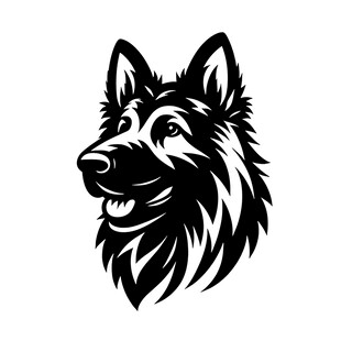 黑白色德国牧羊犬头像