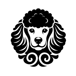 贵宾犬黑白简约图案