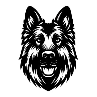 德国牧羊犬头像图案设计