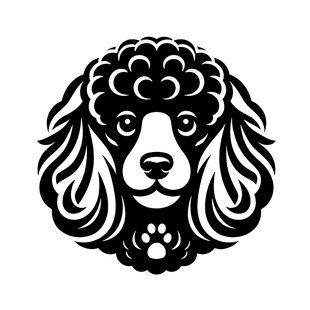 黑白贵宾犬头像图案