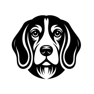 简约黑白猎犬头像图案