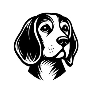 猎犬头像黑白简约图案