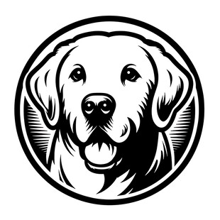 拉布拉多犬黑白简约图标