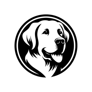 圆形金毛犬标志图案