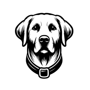 拉布拉多犬头像标志设计