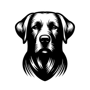 简约黑白拉布拉多犬头像