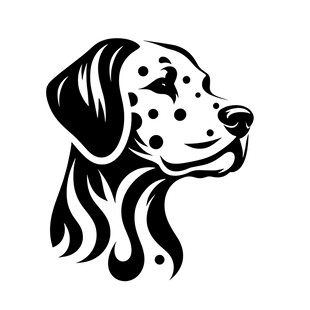 斑点狗头部黑白简约图案