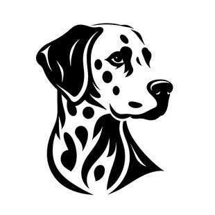 斑点狗头黑白简约图标
