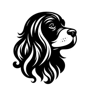 优雅长毛猎犬头像图案