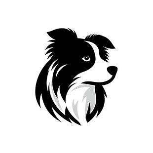 边境牧羊犬头像标志