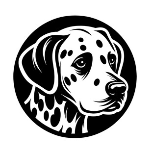 斑点狗头像图案设计