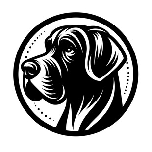 圆形轮廓中的犬类头像