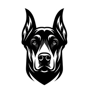 简约狗头图案设计