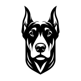 简约杜宾犬头像设计