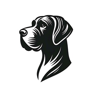 简约风格猎犬头部矢量图