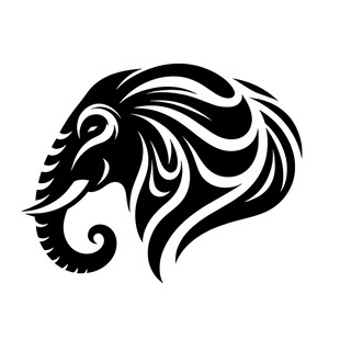 抽象大象头部图案设计