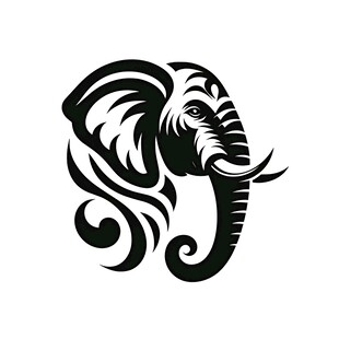 大象简约艺术图案