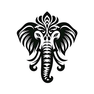 大象精美图腾图案设计