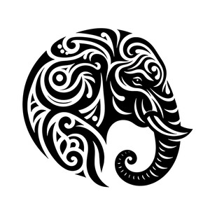 大象图腾纹身图案设计