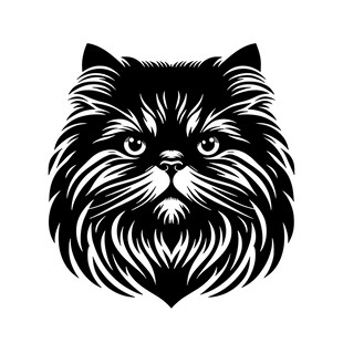 黑白长毛猫头像图案