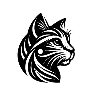 简约黑猫轮廓图案