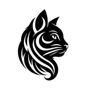 黑猫轮廓艺术图案