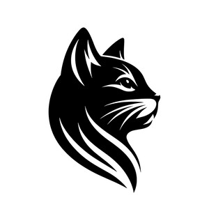 黑猫头像标志设计