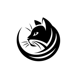 黑猫轮廓标志设计