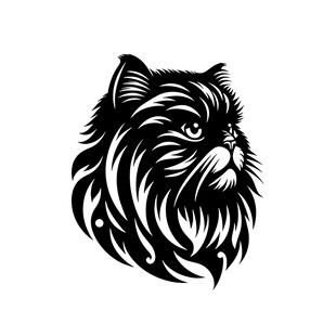 黑猫头部简约矢量图案