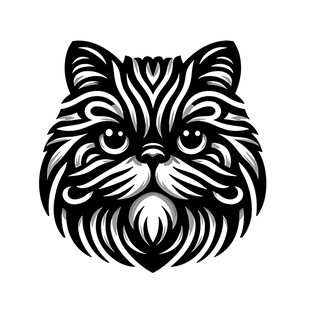 黑白猫咪头像图案设计