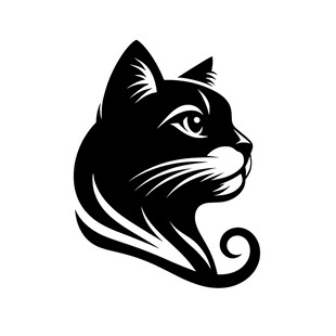 黑猫轮廓头像
