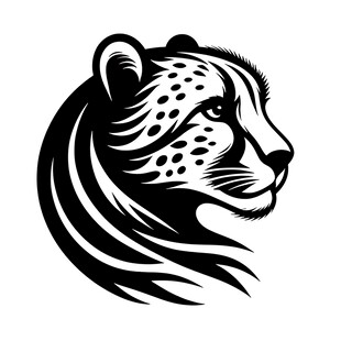 猎豹头像黑白简约设计
